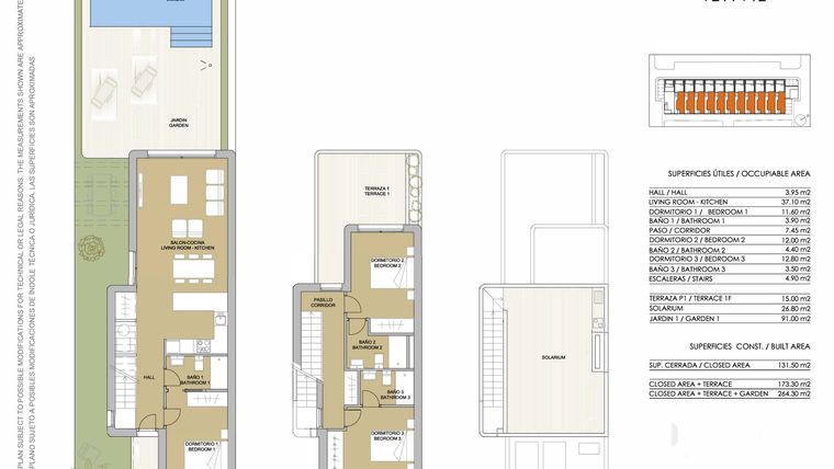 Rzut - Dom na sprzedaż 3 pokoje o powierzchni 264,3 m² - numer 7 w Dom wolnostojący w Pilar de la Horadada - 63389860