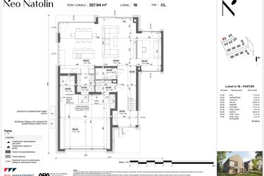 Rzut - Dom na sprzedaż 6 pokoi o powierzchni 257,94 m² - numer C-18 w Neo Natolin II
