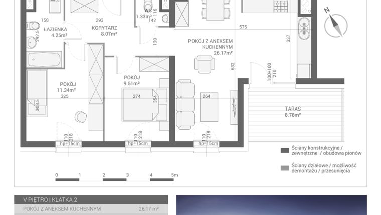 Rzut - Mieszkanie na sprzedaż 3 pokoje o powierzchni 60,67 m² - numer M50 w Apartamenty Przystań bud. F