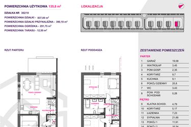 Rzut - Dom na sprzedaż 4 pokoje o powierzchni 140 m² - numer III.A11.M1 w Osiedle Kwiatowe Tarasy etap III