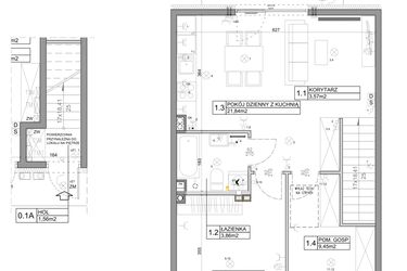 Rzut - Mieszkanie na sprzedaż 3 pokoje o powierzchni 58,82 m² - numer 70 w Manufaktura Marki 2 etap III