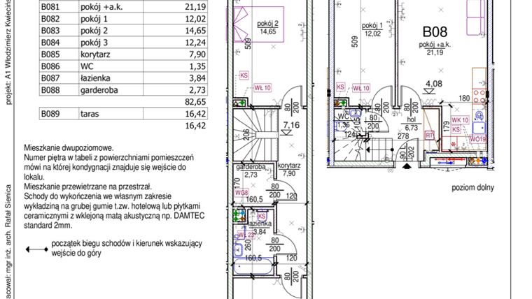Rzut - Mieszkanie na sprzedaż 4 pokoje o powierzchni 82,65 m² - numer B08 w Top Garden Apartments