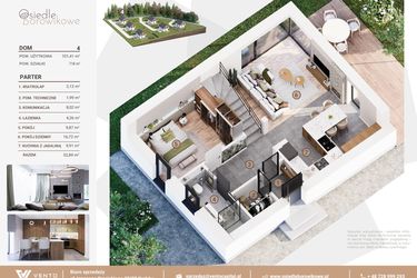 Rzut - Dom na sprzedaż 5 pokoi o powierzchni 97,41 m² - numer 250 w Osiedle Borowikowe