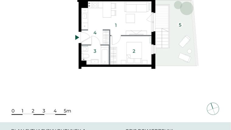 Rzut - Mieszkanie na sprzedaż 2 pokoje o powierzchni 35,17 m² - numer M2 w Park-Wojszyce