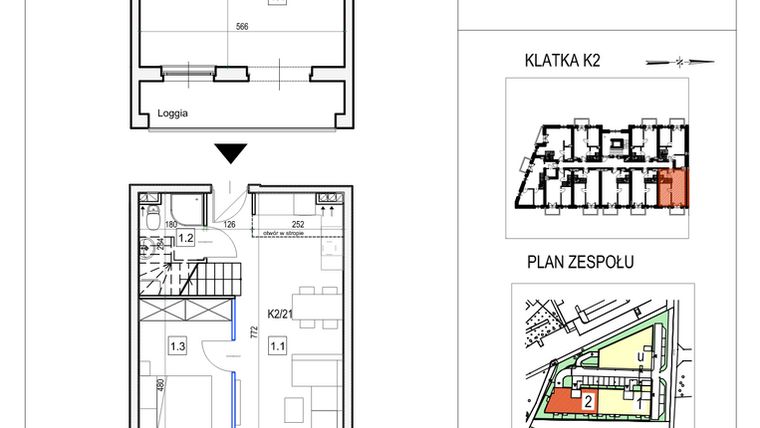 Rzut - Mieszkanie na sprzedaż 2 pokoje o powierzchni 71,67 m² - numer K2/21 w Przystań Królewiecka III