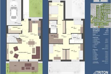 Rzut - Dom na sprzedaż 5 pokoi o powierzchni 144,88 m² - numer CC2 w Triton Country 2024