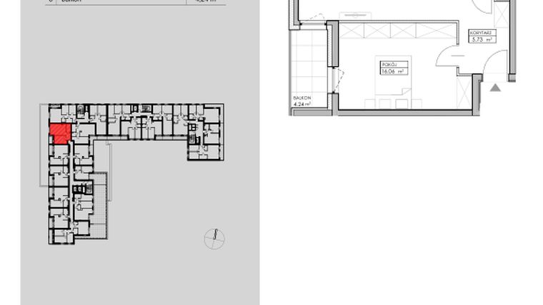 Rzut - Mieszkanie na sprzedaż 2 pokoje o powierzchni 55,24 m² - numer A7 w Niebieski Bursztyn