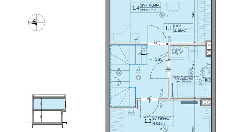 Rzut - Dom na sprzedaż 3 pokoje o powierzchni 61,95 m² - numer 35 w Boska Ksawerowska 2 etap 3