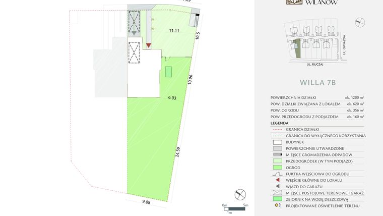 Rzut - Dom na sprzedaż 5 pokoi o powierzchni 156,64 m² - numer 7B w Solum Wilanów