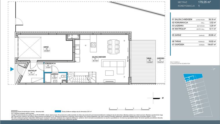 Rzut - Dom na sprzedaż 5 pokoi o powierzchni 200,45 m² - numer 9 w Nordic Bemowo Domy