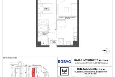 Rzut - Mieszkanie na sprzedaż 2 pokoje o powierzchni 34,45 m² - numer C.1M12 w Foresteria