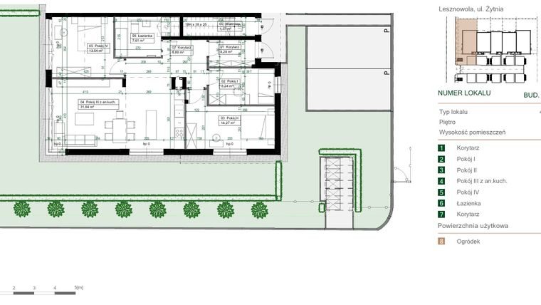 Rzut - Mieszkanie na sprzedaż 4 pokoje o powierzchni 88,72 m² - numer 15.1 w Green Ville