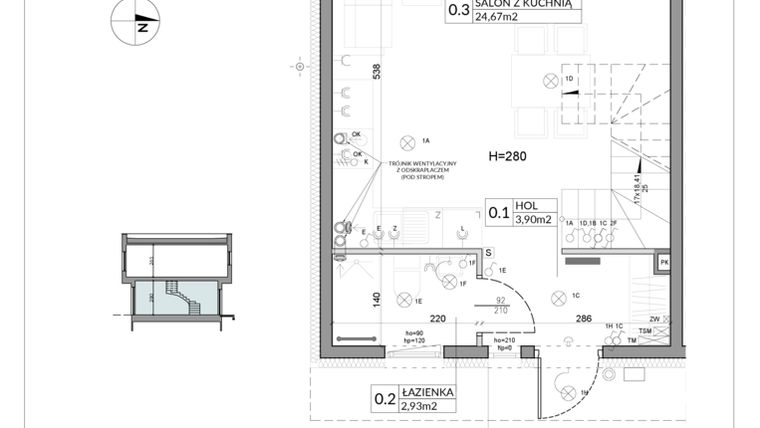 Rzut - Dom na sprzedaż 4 pokoje o powierzchni 74,84 m² - numer 21 w Boska Ksawerowska 2 etap 2