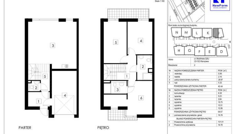Rzut - Dom na sprzedaż 4 pokoje o powierzchni 117,79 m² - numer J2 w Dębowa Residence