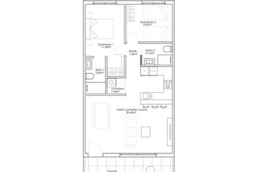 Rzut - Dom na sprzedaż 2 pokoje o powierzchni 67,5 m² - numer 0-4 w Domy w Pilar de la Horadada - 28050948