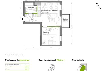 Rzut - Mieszkanie na sprzedaż 2 pokoje o powierzchni 40,83 m² - numer AA0110 w Ptasia Vita