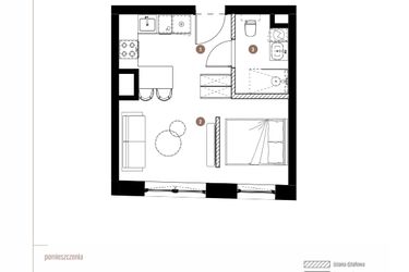 Rzut - Mieszkanie na sprzedaż 1 pokój o powierzchni 28,32 m² - numer LM.01.09.07 w Katowicka Residence