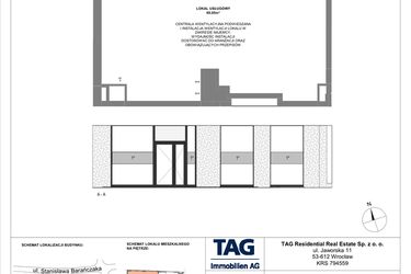 Rzut - Lokal użytkowy na sprzedaż 1 pokój o powierzchni 69,05 m² - numer 3AU04 w Stacja Jeżyce