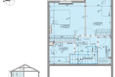 Rzut - Dom na sprzedaż 3 pokoje o powierzchni 71,32 m² - numer 41A w Ogrody Przyjaciół 5 etap IV
