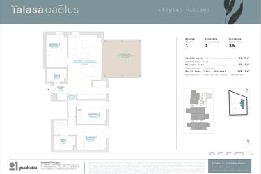 Rzut - Mieszkanie na sprzedaż 3 pokoje o powierzchni 81,78 m² - numer 1.3B w Talasa Caelus I