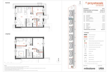 Rzut - Dom na sprzedaż 5 pokoi o powierzchni 92,62 m² - numer 6B.2 w Przystanek Ursus