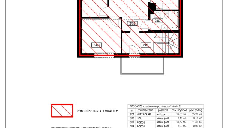 Rzut - Mieszkanie na sprzedaż 3 pokoje o powierzchni 64,87 m² - numer 9.1 w Osiedle Hallera