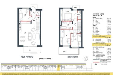 Rzut - Dom na sprzedaż 5 pokoi o powierzchni 96,74 m² - numer 13a w Waw.Re