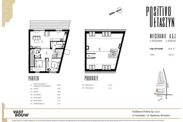 Rzut - Mieszkanie na sprzedaż 5 pokoi o powierzchni 126,07 m² - numer A.5.1 w Positivo Ołtaszyn