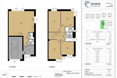 Rzut - Dom na sprzedaż 5 pokoi o powierzchni 139,35 m² - numer 41/18/B w Zegrze Residence