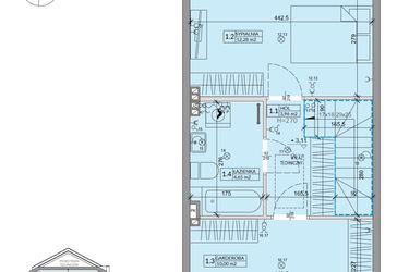 Rzut - Dom na sprzedaż 3 pokoje o powierzchni 63,99 m² - numer 32A w Ogrody Przyjaciół 5 etap III