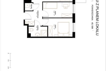 Rzut - Mieszkanie na sprzedaż 3 pokoje o powierzchni 48,18 m² - numer A2.1.109 w Altro A2/1