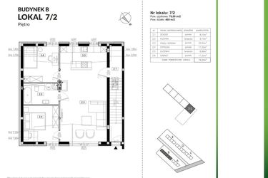 Rzut - Mieszkanie na sprzedaż 3 pokoje o powierzchni 79 m² - numer 7/2 w Szczęśliwa Polana