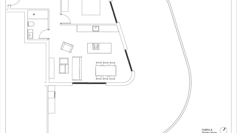 Rzut - Mieszkanie na sprzedaż 1 pokój o powierzchni 172 m² - numer 6-B w Mieszkania w Calpe - 94000145