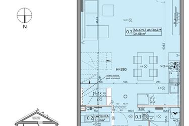 Rzut - Dom na sprzedaż 4 pokoje o powierzchni 85,17 m² - numer 180A w Arkady Walendów etap 5