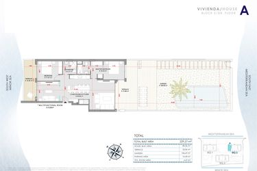 Rzut - Mieszkanie na sprzedaż 3 pokoje o powierzchni 229,27 m² - numer 0-EG-A w Apartamenty w La Manga del Mar Menor - 47236454
