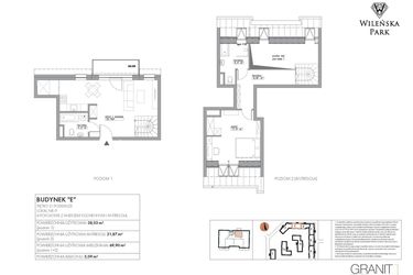 Rzut - Mieszkanie na sprzedaż 2 pokoje o powierzchni 69,9 m² - numer E9 w Wileńska Park