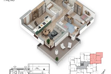 Rzut - Mieszkanie na sprzedaż 4 pokoje o powierzchni 72,79 m² - numer 11 w Villa Park - Etap III