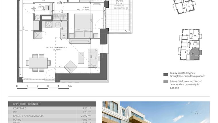 Rzut - Mieszkanie na sprzedaż 3 pokoje o powierzchni 60,32 m² - numer B.M20 w Matemblevo