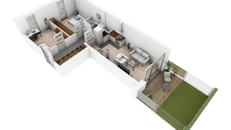 Rzut - Mieszkanie na sprzedaż 3 pokoje o powierzchni 53,96 m² - numer N4.1 w Osiedle Narcyzowe