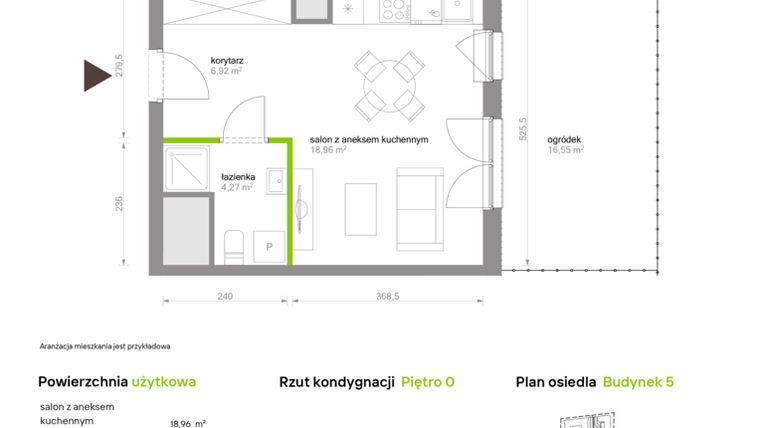 Rzut - Mieszkanie na sprzedaż 1 pokój o powierzchni 30,15 m² - numer C5.0D95 w Bemowo Vita