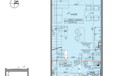 Rzut - Dom na sprzedaż 3 pokoje o powierzchni 62,3 m² - numer 39B w Osiedle Stokrotki etap 4 i 5