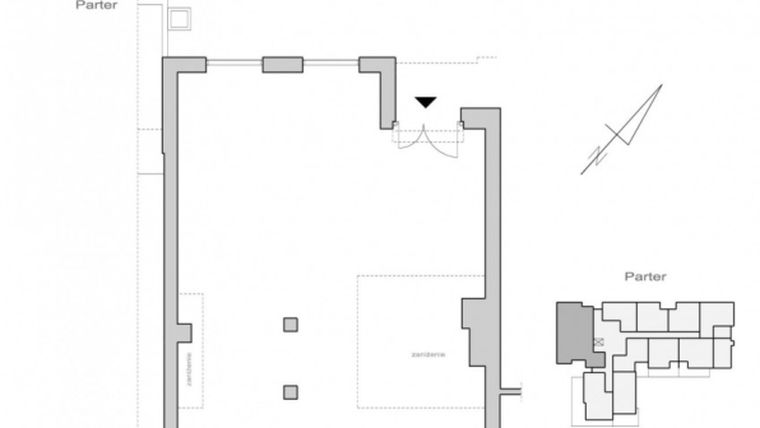 Rzut - Lokal użytkowy na sprzedaż 1 pokój o powierzchni 117,58 m² - numer G/US/SZ18/U1 w Garnizon