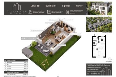 Rzut - Dom na sprzedaż 4 pokoje o powierzchni 138,85 m² - numer 8b w Osiedle Nova Przylaszczkova