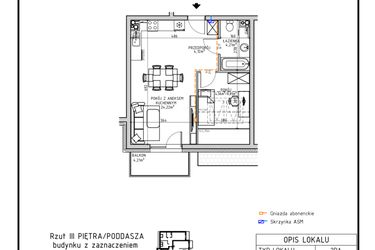 Rzut - Mieszkanie na sprzedaż 2 pokoje o powierzchni 37,11 m² - numer 54 w Osiedle OdNowa K5