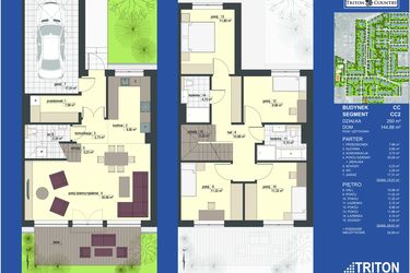 Rzut - Dom na sprzedaż 5 pokoi o powierzchni 144,88 m² - numer CC2 w Triton Country