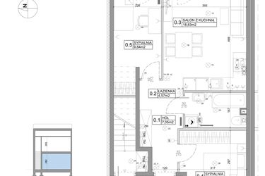 Rzut - Mieszkanie na sprzedaż 3 pokoje o powierzchni 51,15 m² - numer 57 w Boska Ksawerowska IV