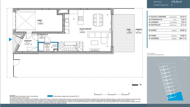 Rzut - Dom na sprzedaż 5 pokoi o powierzchni 200,93 m² - numer 1 w Nordic Bemowo Domy