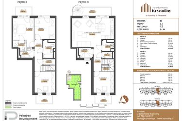 Rzut - Mieszkanie na sprzedaż 5 pokoi o powierzchni 109,31 m² - numer 12.B3 w Apartamenty Krynoliny