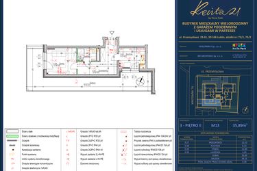 Rzut - Mieszkanie na sprzedaż 2 pokoje o powierzchni 35,89 m² - numer 13 w Revita 21 by Hvile Park