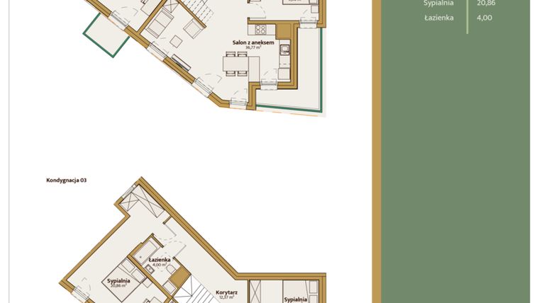 Rzut - Mieszkanie na sprzedaż 1 pokój o powierzchni 132 m² - numer M.52+72 w Skal